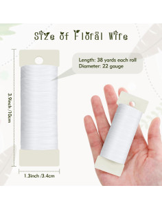 Alambre Floral Blanco 2 Rollos 34.7 Metros 22 Calibre CdbC 2