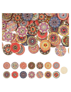 Botones de Madera Vintage MAIYO 300 Pcs 2 cm Multicolor