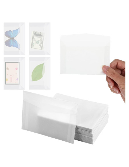 100 Sobres Transparentes FdcZeyxior 10x7 cm para Manualidades