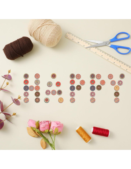 Botones de Madera Vintage MAIYO 300 Pcs 2 cm Multicolor