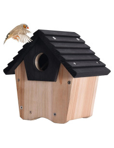 Casa para Pajaritos de Madera Azul DIY CLACKIBUKVYZ 19.4x16.5cm