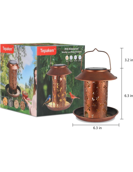 Comedero para Aves Solar Tepaken Libélula 0.91kg Metal