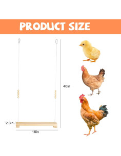 Percha de Gallina Jorewood 40cm Madera Natural con Mono 2