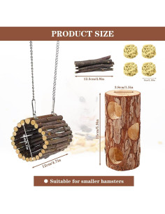 Túneles y Escondites de Madera Natural DINTSTYLE para Hámsteres 2