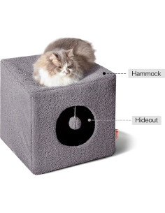 Cueva para Gatos Charryarn 40.64cm Grande y Esponjosa 2