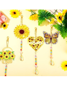 Kit de Arte de Diamante Tradder 6 Pcs Campanas de Viento Girasol 2