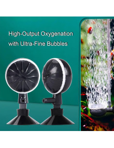 Difusor de Burbuja Nano Jomissly para Acuario, 2 Piezas, Negro 2