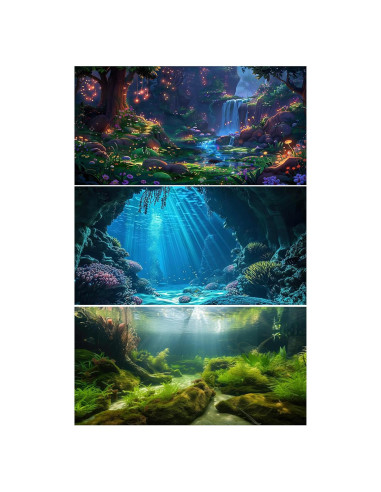 Fondo de Acuario Vinilo 90x45cm Riivvdise - 3 Diseños