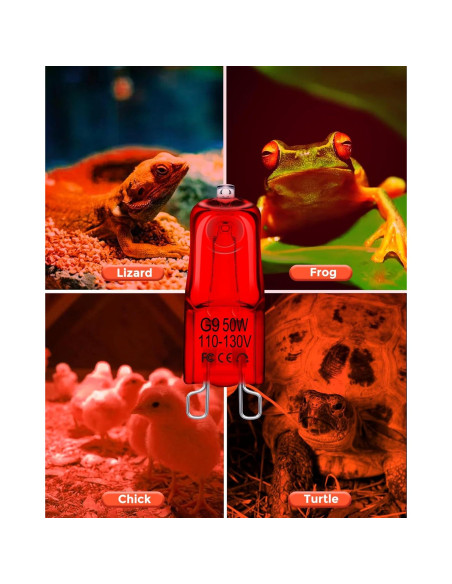Bombillas de Calor para Reptiles Flaspar G9 50W Rojo Regulable