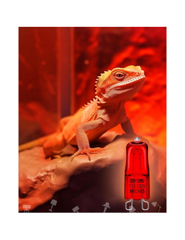 Bombillas de Calor para Reptiles Flaspar G9 50W Rojo Regulable