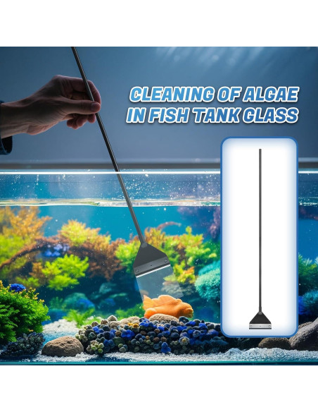 Raspador de Algas CXY para Acuarios de Vidrio 65 cm con 10 Cuchillas