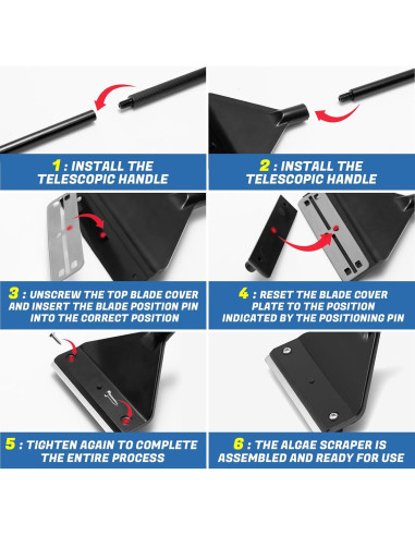 Raspador de Algas CXY para Acuarios de Vidrio 65 cm con 10 Cuchillas