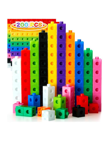 Conjunto de 200 Cubos Enlazables Matemáticos STEM 2 cm