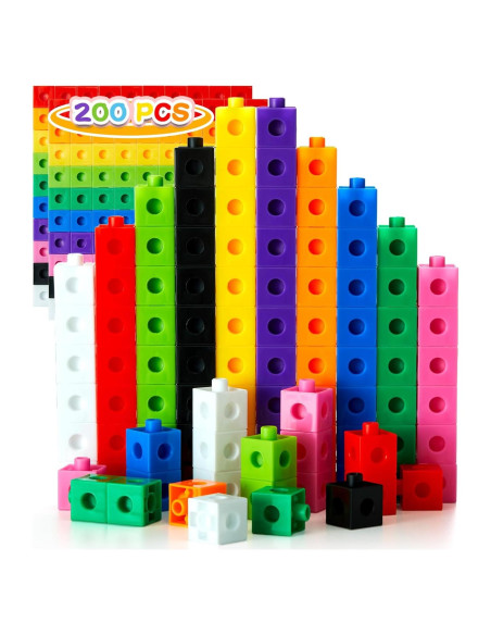 Conjunto de 200 Cubos Enlazables Matemáticos STEM 2 cm