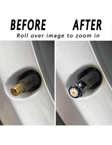 4 Tapas de Válvula de Neumático Wentoenapp Aluminio Blanca