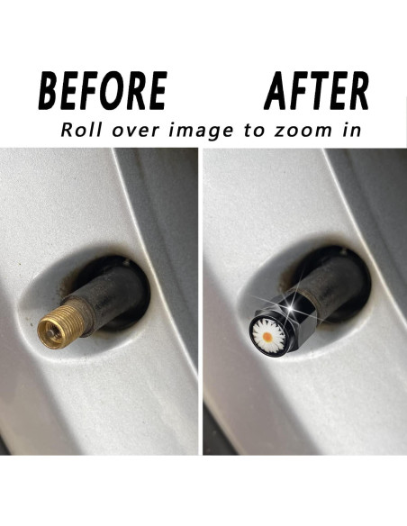 4 Tapas de Válvula de Neumático Wentoenapp Aluminio Blanca