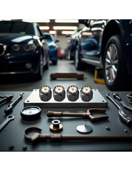 4 Tapas de Válvula de Neumático Wentoenapp Aluminio Blanca