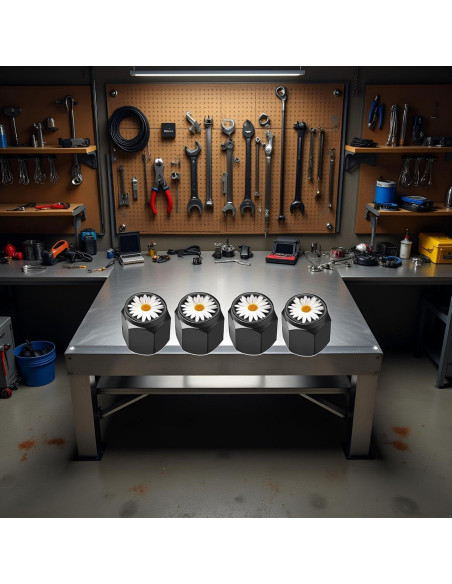 4 Tapas de Válvula de Neumático Wentoenapp Aluminio Blanca