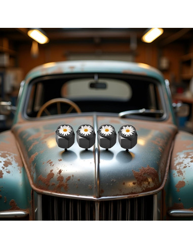 4 Tapas de Válvula de Neumático Wentoenapp Aluminio Blanca