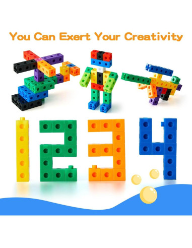 Conjunto de 200 Cubos Enlazables Matemáticos STEM 2 cm