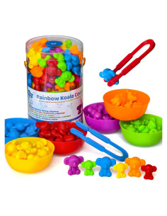 Juguetes de conteo Pairez Toys 60 koalas arcoíris educativos