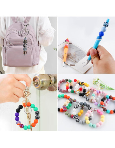 150 Perlas de Silicona 15mm HHCFAST Vaca Negra y Rosa