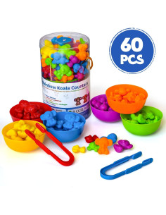 Juguetes de conteo Pairez Toys 60 koalas arcoíris educativos 2