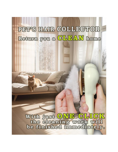 Cepillo Slicker Autolimpiante para Mascotas ACEDOAMARE 19x10cm