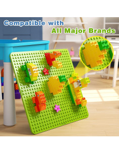 Mesa de Actividades 5-en-1 Burgkidz con 128 Bloques - Azul 2