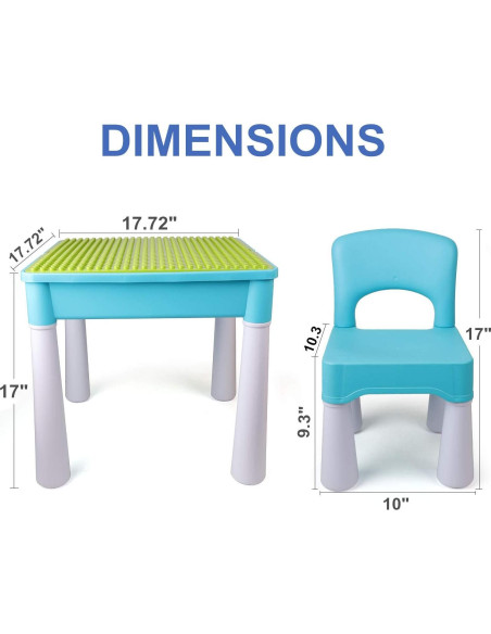 Mesa de Actividades 5-en-1 Burgkidz con 128 Bloques - Azul Mesa de Actividades 5-en-1 Burgkidz con 128 Bloques - Azul