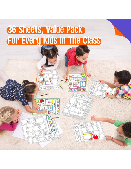 36 Pósters de Auto-Introducción SpriteGru 35.5x29cm para Colorear