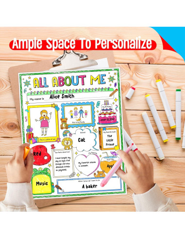 36 Pósters de Auto-Introducción SpriteGru 35.5x29cm para Colorear