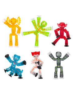 Conjunto de 6 Figuras StikBot Monstruos Poseables Zing