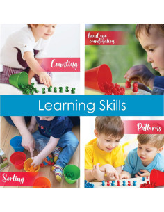 Conjunto de Actividades de Clasificación y Conteo Hapinest - 50 Dinosaurios y 5 Tazas 2