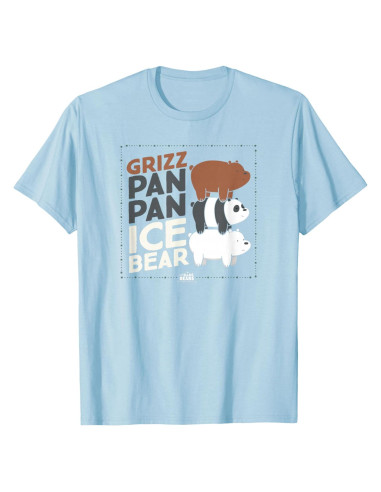 Camiseta We Bare Bears Grizz Panda Ice Bear Unisex