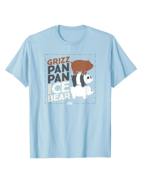 Camiseta We Bare Bears Grizz Panda Ice Bear Unisex