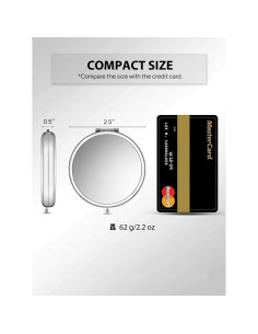 Espejo Compacto Doble Cara Getinbulk 6.35cm Plata 2