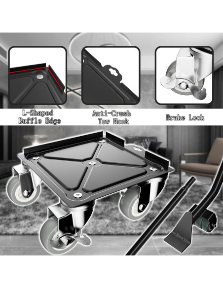 Juego de Carretillas para Muebles Qenovo 5 Ruedas 453.6 kg