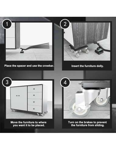 Juego de Carretillas para Muebles Qenovo 5 Ruedas 453.6 kg