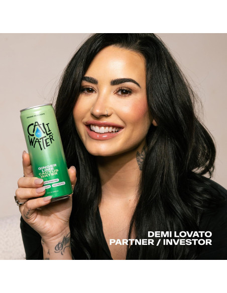 Caliwater Agua de Cactus Orgánica Jengibre y Lima 12 Latas 355ml