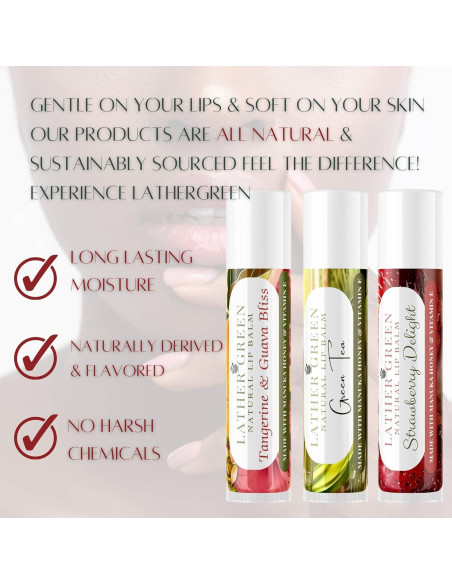 Bálsamo Labial Natural Lather Green Amaretto 3 Unidades Bálsamo Labial Natural Lather Green Amaretto 3 Unidades