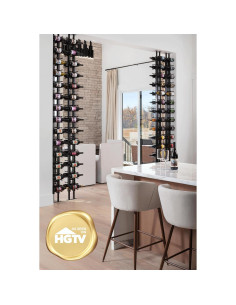 Exhibidor de Botellas de Vino Ultra - Montaje Piso a Techo, 21 Botellas, Negro 2