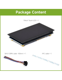 Módulo Pantalla Táctil LCD 1.9" Waveshare 172x320 IPS SPI I2C 2