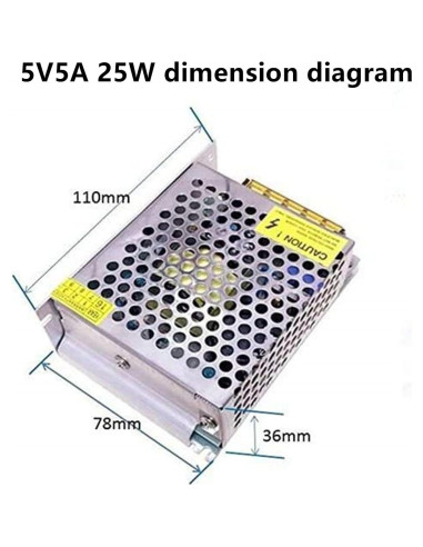 Fuente de Alimentación DC 5V 5A 25W PHEVOS para Proyectos