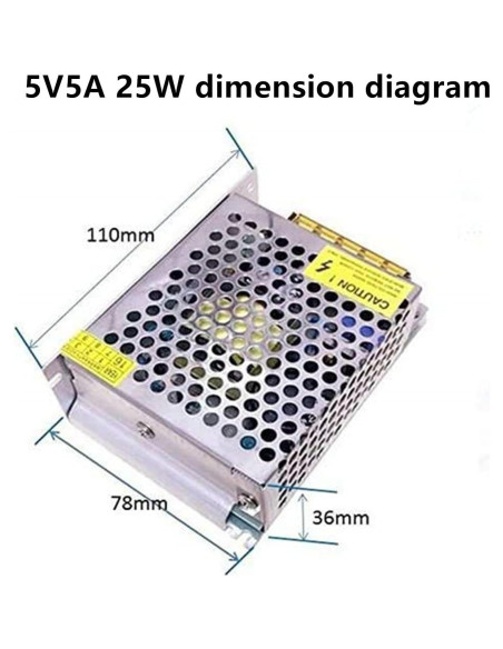 Fuente de Alimentación DC 5V 5A 25W PHEVOS para Proyectos