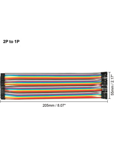 Cable de Cinta Hembra a Hembra uxcell 2P a 1P 20.5cm