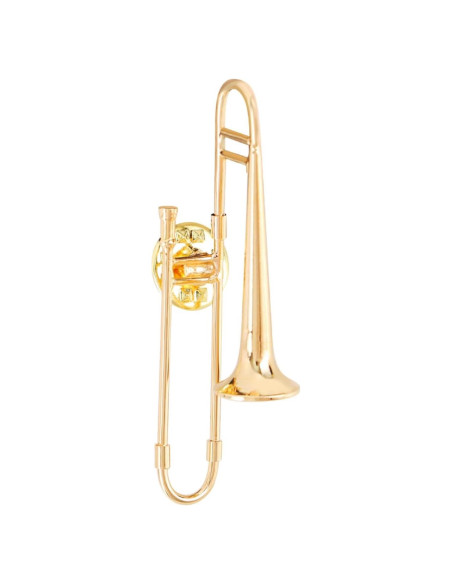 Broche de Trompeta EASTROCK Baño de Oro 5.33 cm con Estuche