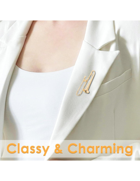 Broche de Trompeta EASTROCK Baño de Oro 5.33 cm con Estuche