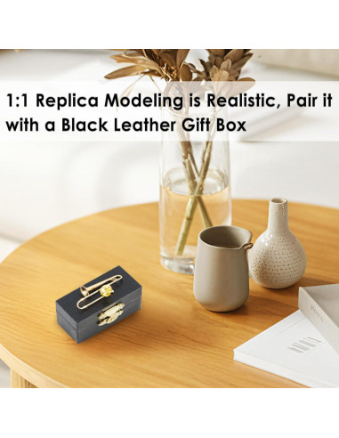 Broche de Trompeta EASTROCK Baño de Oro 5.33 cm con Estuche