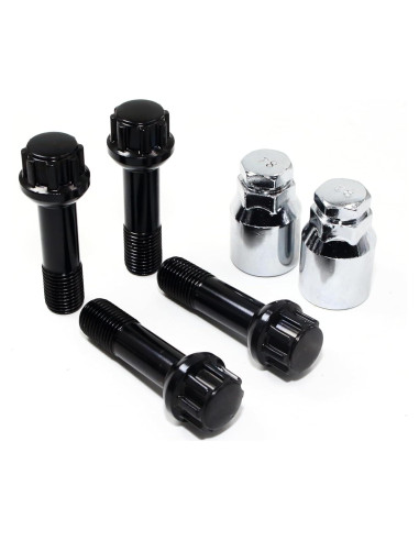 Juego de 4 Bloqueos de Tuerca de Rueda Veritek 14x1.5mm Negro